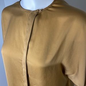 Zara Basics Tan Silky Button Down